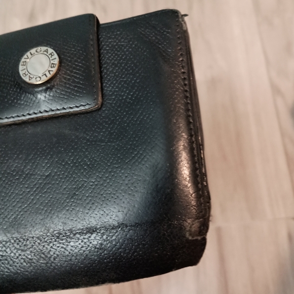 BVLGARI Two-folded wallet Classico leather Authentic - Picture 5 of 11